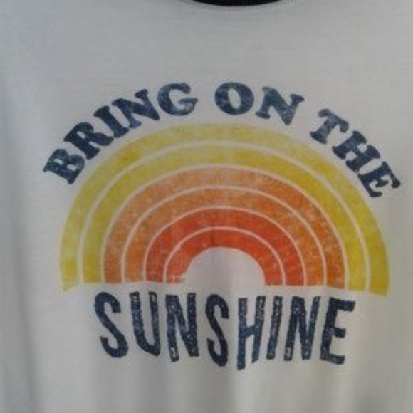 Retro White Graphic T-shirt Bring On The Sunshine - Picture 3 of 8